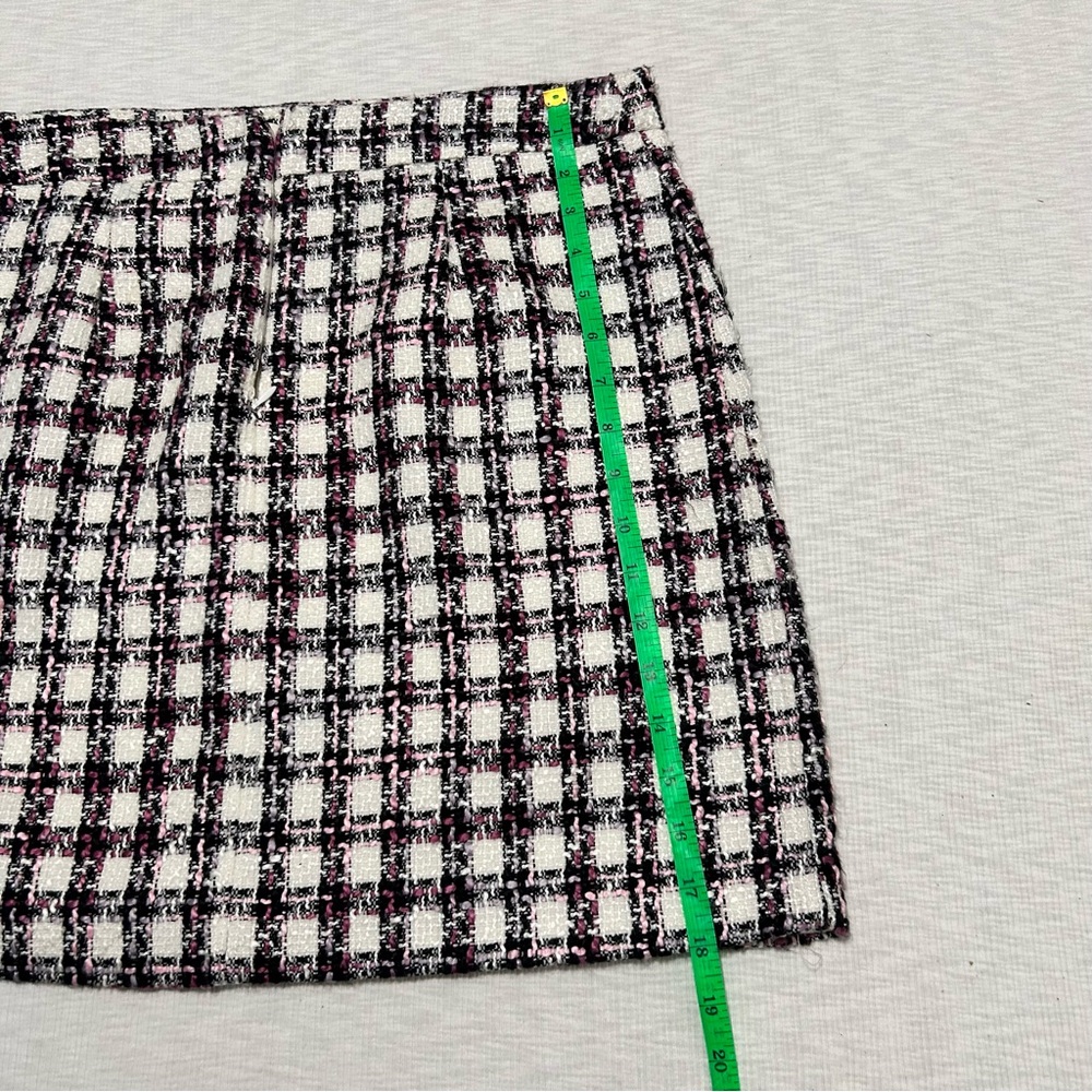 Anthropologie‎ Maison D' Amelie Paris Skirt size 10 White/Black/Pink Tweed - Picture 8 of 8